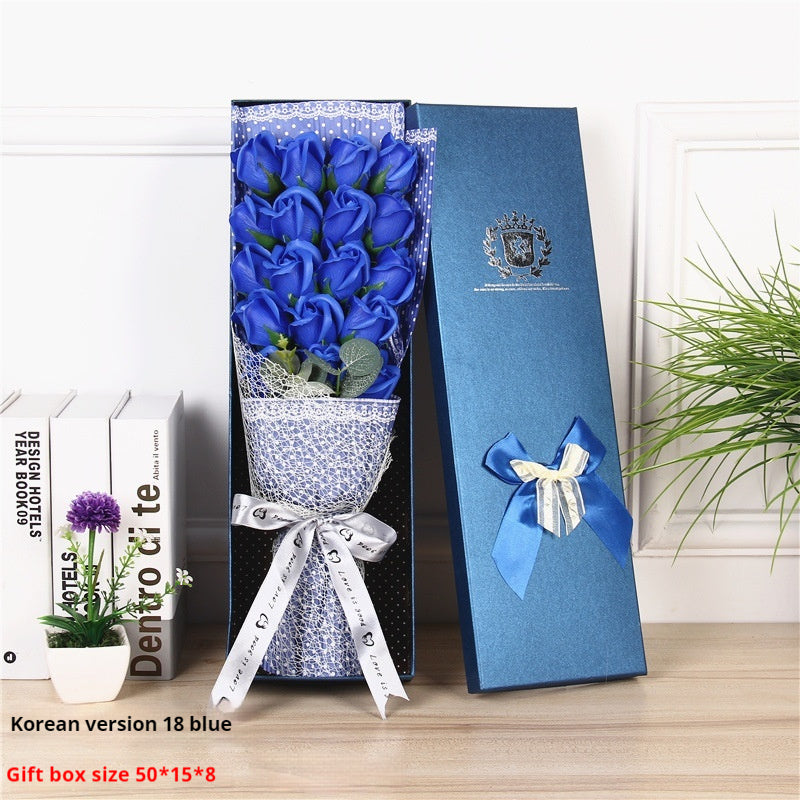 **Rose Soap Bouquet Gift Box β Elegant & Handcrafted πΉ** A beautifully arranged **handmade soap flower bouquet**, available in **Red**, **Pink**, **Blue**, and **Purple**. Presented in a charming **50x15x8cm box**, perfect for gifting or home decor. π