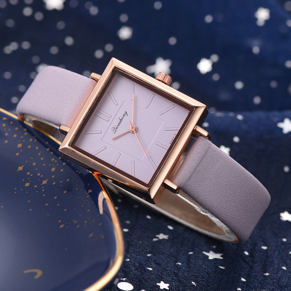 **Ladies Simple Pure Color Watch – Elegant & Functional**
A sleek and stylish **28mm quartz watch** with a **spiral crown** and **ordinary glass mirror**. Features a **chronograph function** and a **pin buckle clasp** for a secure fit. Available in a variety of colors: **white, purple, green, blue, black, pink, and brown**. Ideal for adding a simple, elegant touch to any outfit.