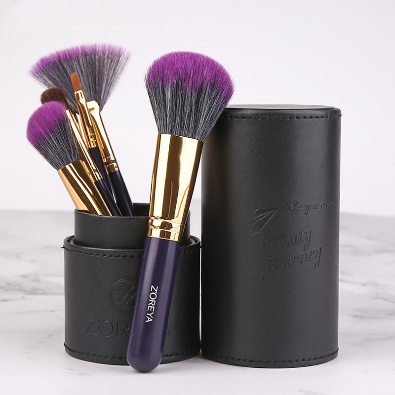 Soft and smooth makeup brush set with artificial fiber bristles and durable aluminum handles. Perfect for daily use and travel-friendly for easy storage and portability.
