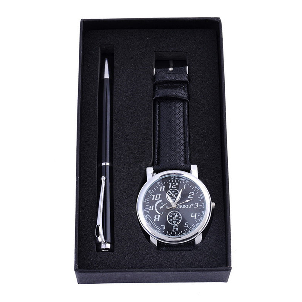 Elegant quartz watch gift set with a 24 cm strap, 2.0 cm band, and 4.0 cm dial, perfect for gifting or personal use.