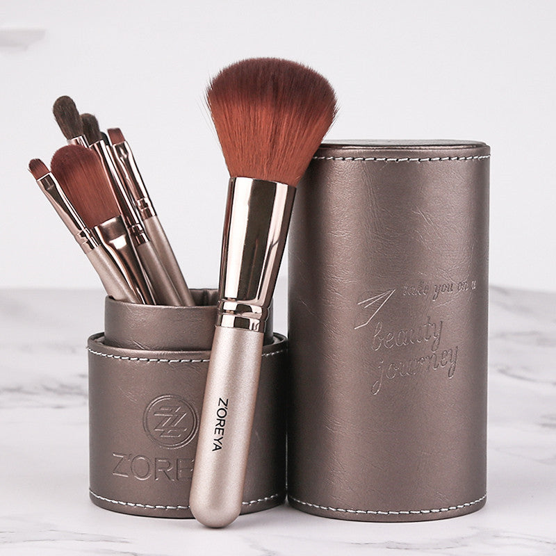 Soft and smooth makeup brush set with artificial fiber bristles and durable aluminum handles. Perfect for daily use and travel-friendly for easy storage and portability.