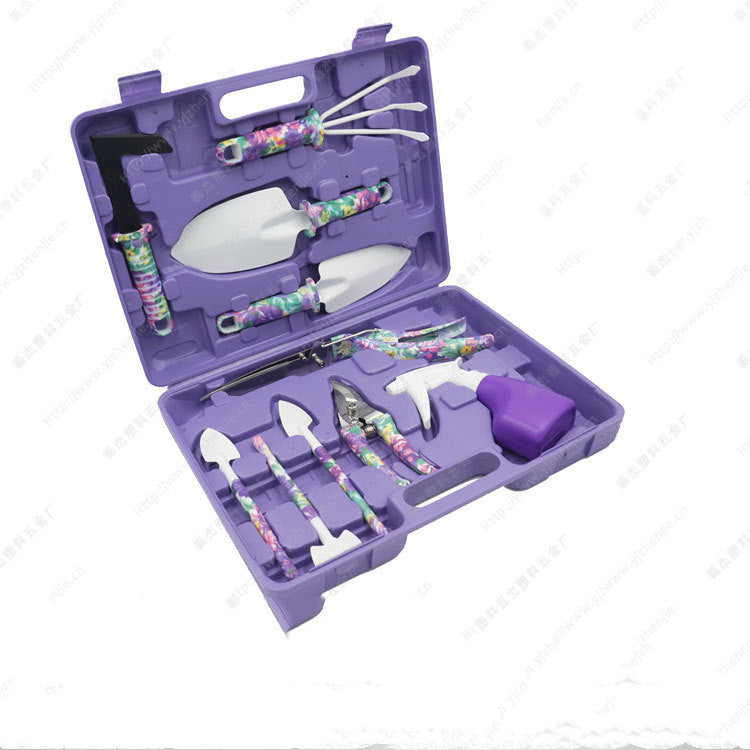 A complete 10-piece garden tool set designed for gardening and bonsai maintenance. Includes durable tools made from high-quality PP material, perfect for various gardening tasks.