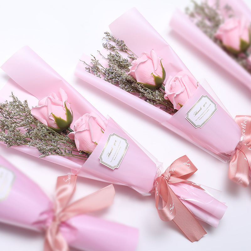 Mother's Day Eternal Flower Bouquet featuring handcrafted soap roses in pink and red, a lasting and elegant gift to express love and appreciation.