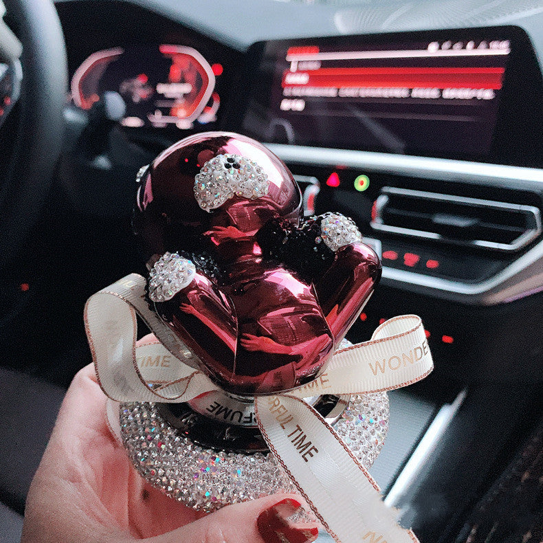 Elegant car perfume aromatherapy decoration with a solid fragrance, made of metal and ABS electroplating, perfect for adding a refreshing scent and stylish touch to your car.