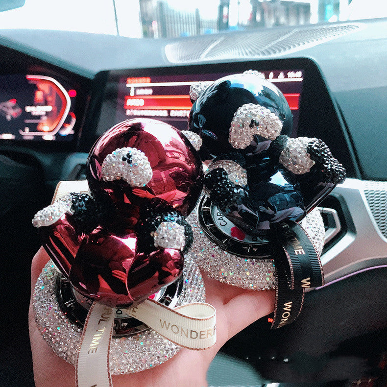 Elegant car perfume aromatherapy decoration with a solid fragrance, made of metal and ABS electroplating, perfect for adding a refreshing scent and stylish touch to your car.