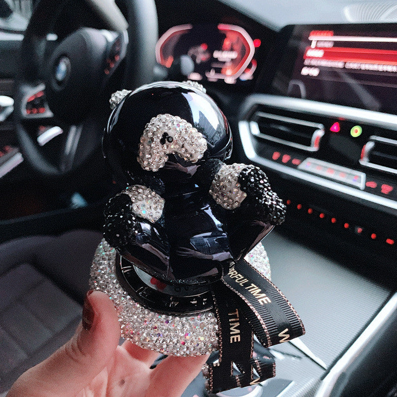 Elegant car perfume aromatherapy decoration with a solid fragrance, made of metal and ABS electroplating, perfect for adding a refreshing scent and stylish touch to your car.