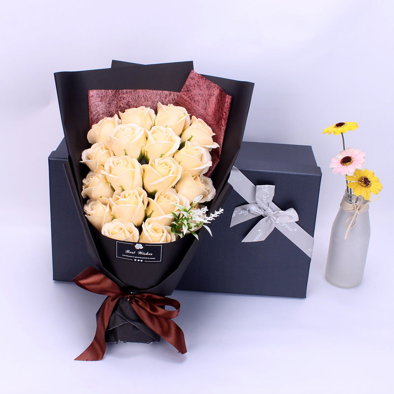 **Bouquet Soap Rose Flower β Elegant & Handcrafted πΉ** A **handmade soap rose bouquet** in a **gift box**, perfect for **birthdays**, **graduations**, and **special occasions** like **Valentine's Day**, **Mother's Day**, and more. A timeless and fragrant gift for anyone! π