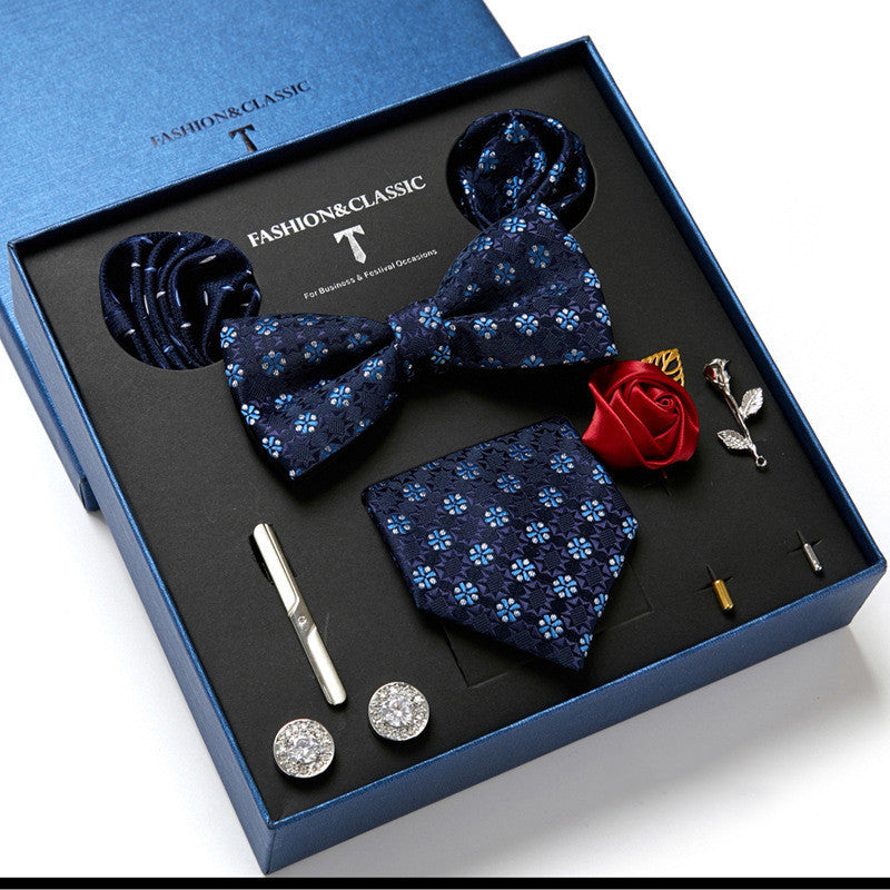 Men's tie featuring a sleek drop shape and arrow style, designed with high-quality printing. Ideal for formal occasions, presented in a stylish gift box. Dimensions: 145 x 7.5 x 3.5 CM.
