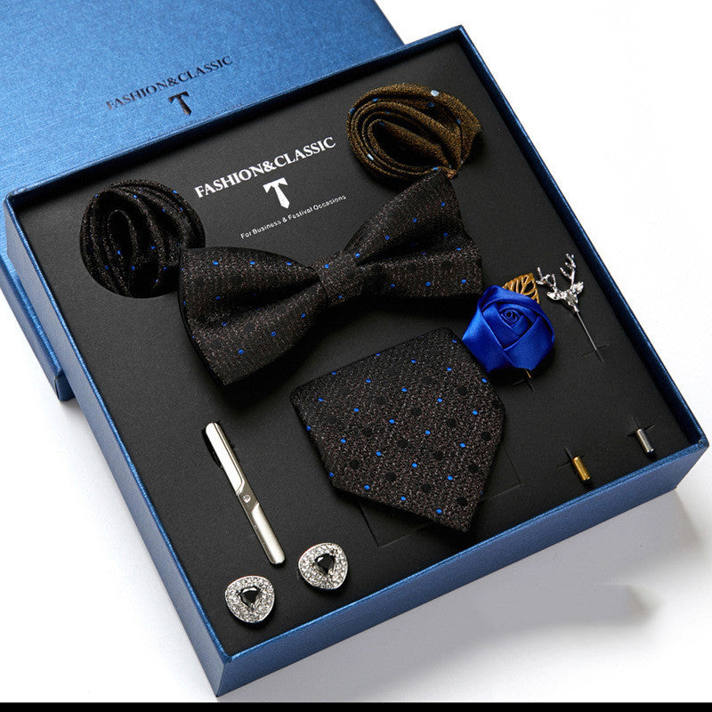 Men's tie featuring a sleek drop shape and arrow style, designed with high-quality printing. Ideal for formal occasions, presented in a stylish gift box. Dimensions: 145 x 7.5 x 3.5 CM.