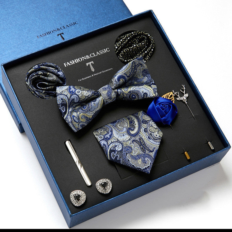 Men's tie featuring a sleek drop shape and arrow style, designed with high-quality printing. Ideal for formal occasions, presented in a stylish gift box. Dimensions: 145 x 7.5 x 3.5 CM.