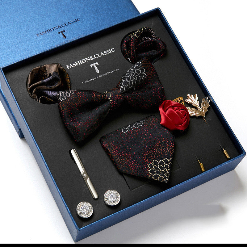 Men's tie featuring a sleek drop shape and arrow style, designed with high-quality printing. Ideal for formal occasions, presented in a stylish gift box. Dimensions: 145 x 7.5 x 3.5 CM.