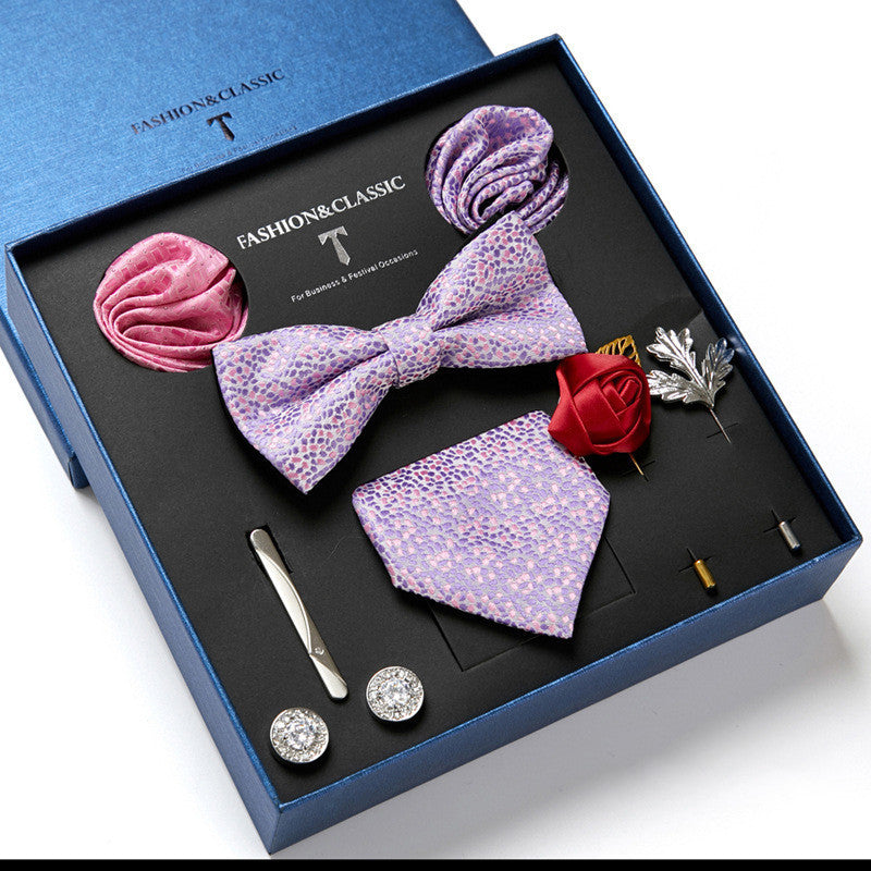 Men's tie featuring a sleek drop shape and arrow style, designed with high-quality printing. Ideal for formal occasions, presented in a stylish gift box. Dimensions: 145 x 7.5 x 3.5 CM.