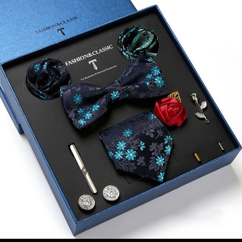Men's tie featuring a sleek drop shape and arrow style, designed with high-quality printing. Ideal for formal occasions, presented in a stylish gift box. Dimensions: 145 x 7.5 x 3.5 CM.