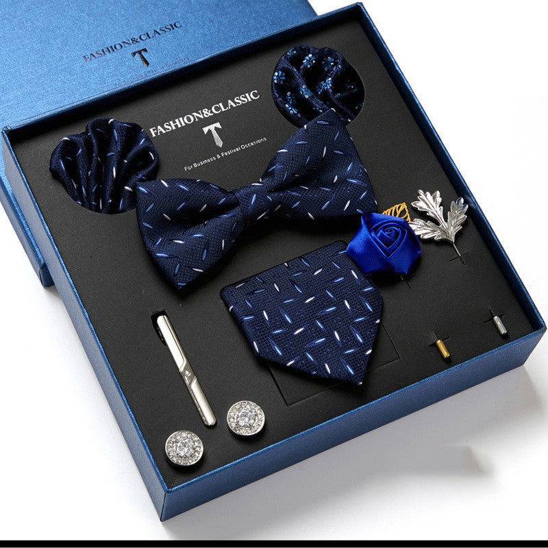 Men's tie featuring a sleek drop shape and arrow style, designed with high-quality printing. Ideal for formal occasions, presented in a stylish gift box. Dimensions: 145 x 7.5 x 3.5 CM.