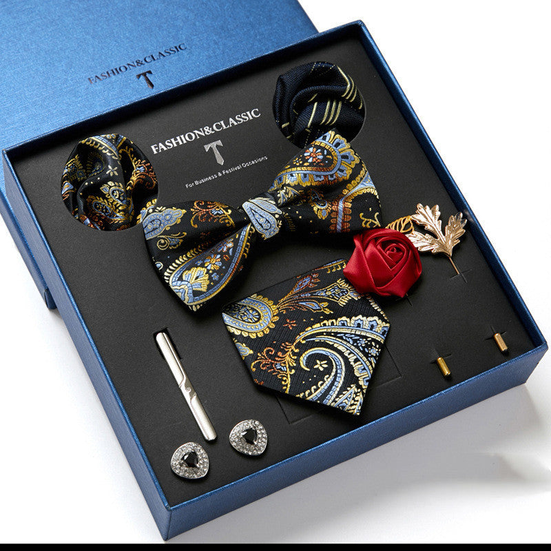 Men's tie featuring a sleek drop shape and arrow style, designed with high-quality printing. Ideal for formal occasions, presented in a stylish gift box. Dimensions: 145 x 7.5 x 3.5 CM.
