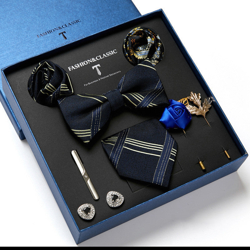 Men's tie featuring a sleek drop shape and arrow style, designed with high-quality printing. Ideal for formal occasions, presented in a stylish gift box. Dimensions: 145 x 7.5 x 3.5 CM.