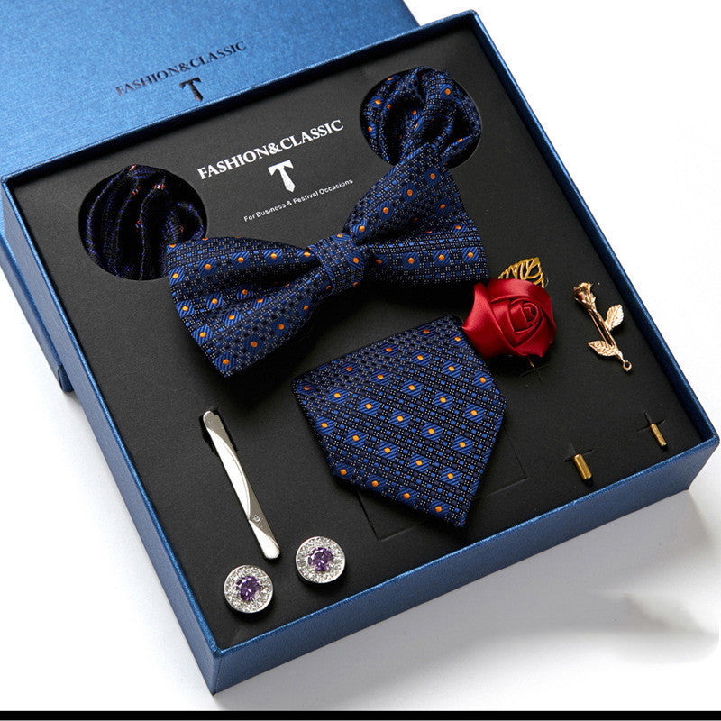 Men's tie featuring a sleek drop shape and arrow style, designed with high-quality printing. Ideal for formal occasions, presented in a stylish gift box. Dimensions: 145 x 7.5 x 3.5 CM.
