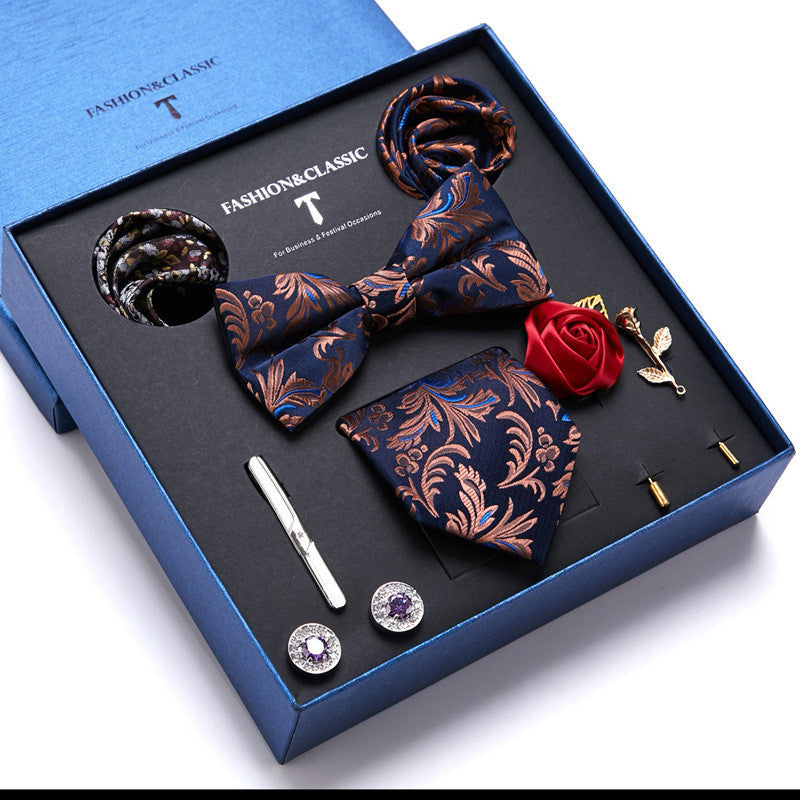 Men's tie featuring a sleek drop shape and arrow style, designed with high-quality printing. Ideal for formal occasions, presented in a stylish gift box. Dimensions: 145 x 7.5 x 3.5 CM.