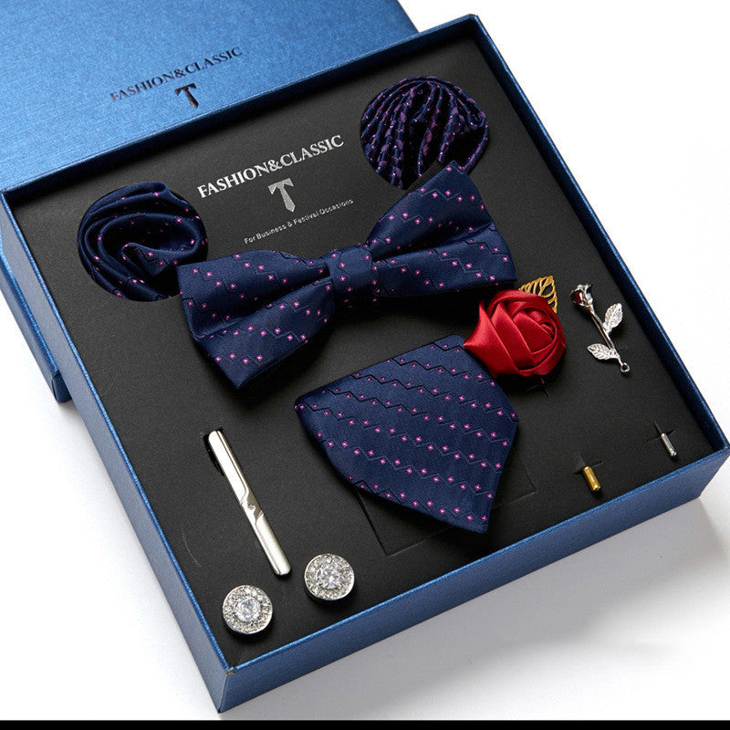 Men's tie featuring a sleek drop shape and arrow style, designed with high-quality printing. Ideal for formal occasions, presented in a stylish gift box. Dimensions: 145 x 7.5 x 3.5 CM.