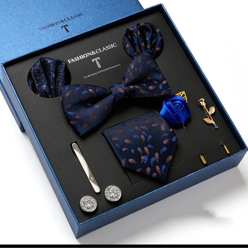 Men's tie featuring a sleek drop shape and arrow style, designed with high-quality printing. Ideal for formal occasions, presented in a stylish gift box. Dimensions: 145 x 7.5 x 3.5 CM.