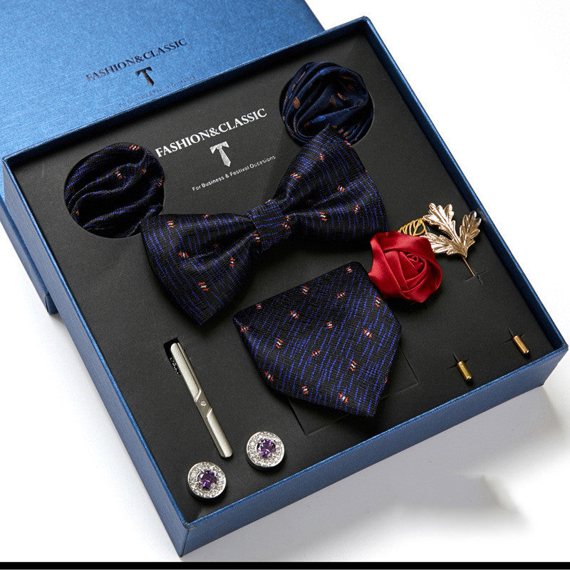 Men's tie featuring a sleek drop shape and arrow style, designed with high-quality printing. Ideal for formal occasions, presented in a stylish gift box. Dimensions: 145 x 7.5 x 3.5 CM.