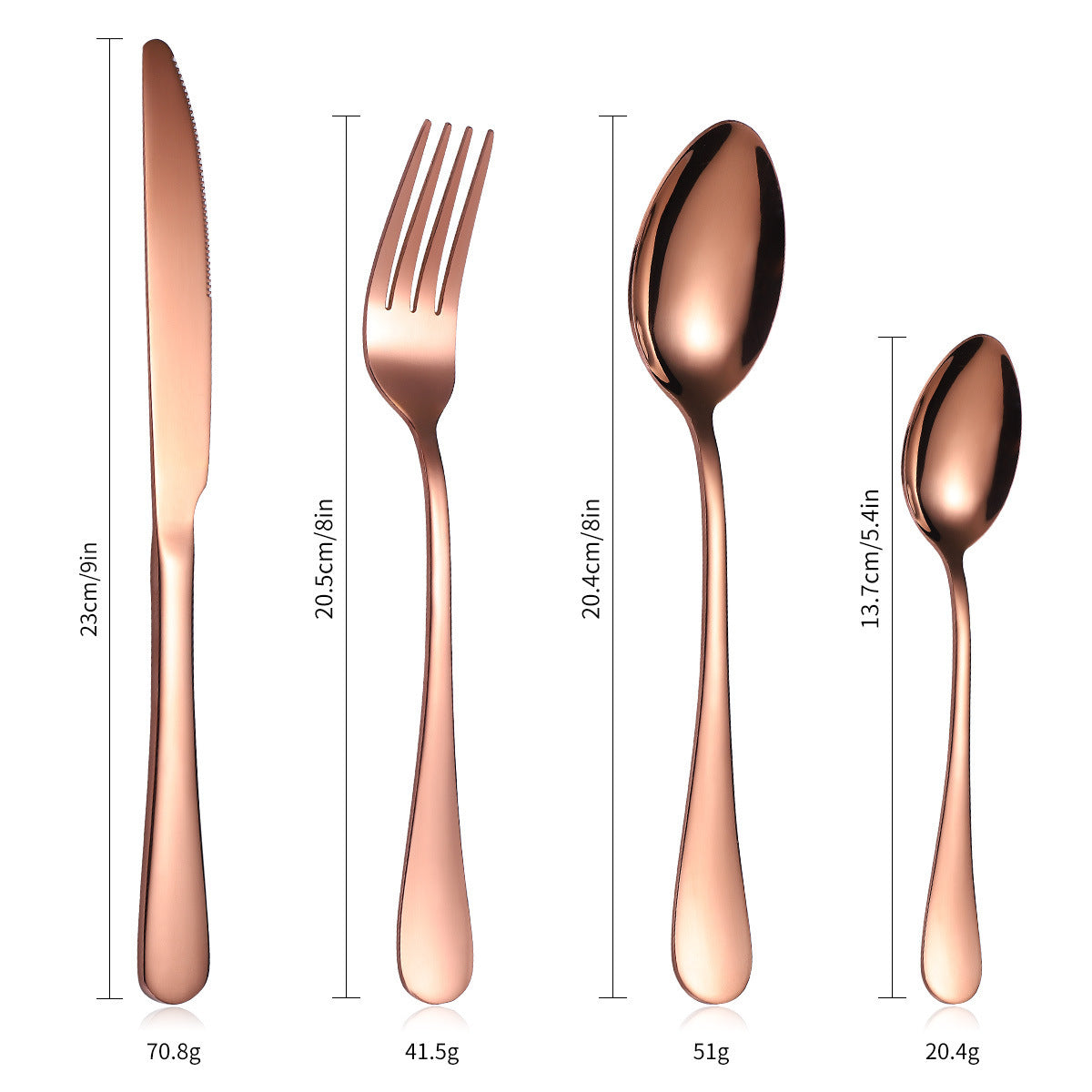 A 24-piece stainless steel cutlery set, made from durable 18/10 stainless steel, eco-friendly, BPA-free, and dishwasher safe. Includes forks, knives, spoons, and teaspoons.