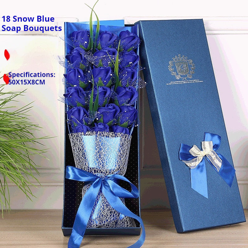**Rose Soap Bouquet Gift Box β Elegant & Handcrafted πΉ** A beautifully arranged **handmade soap flower bouquet**, available in **Red**, **Pink**, **Blue**, and **Purple**. Presented in a charming **50x15x8cm box**, perfect for gifting or home decor. π