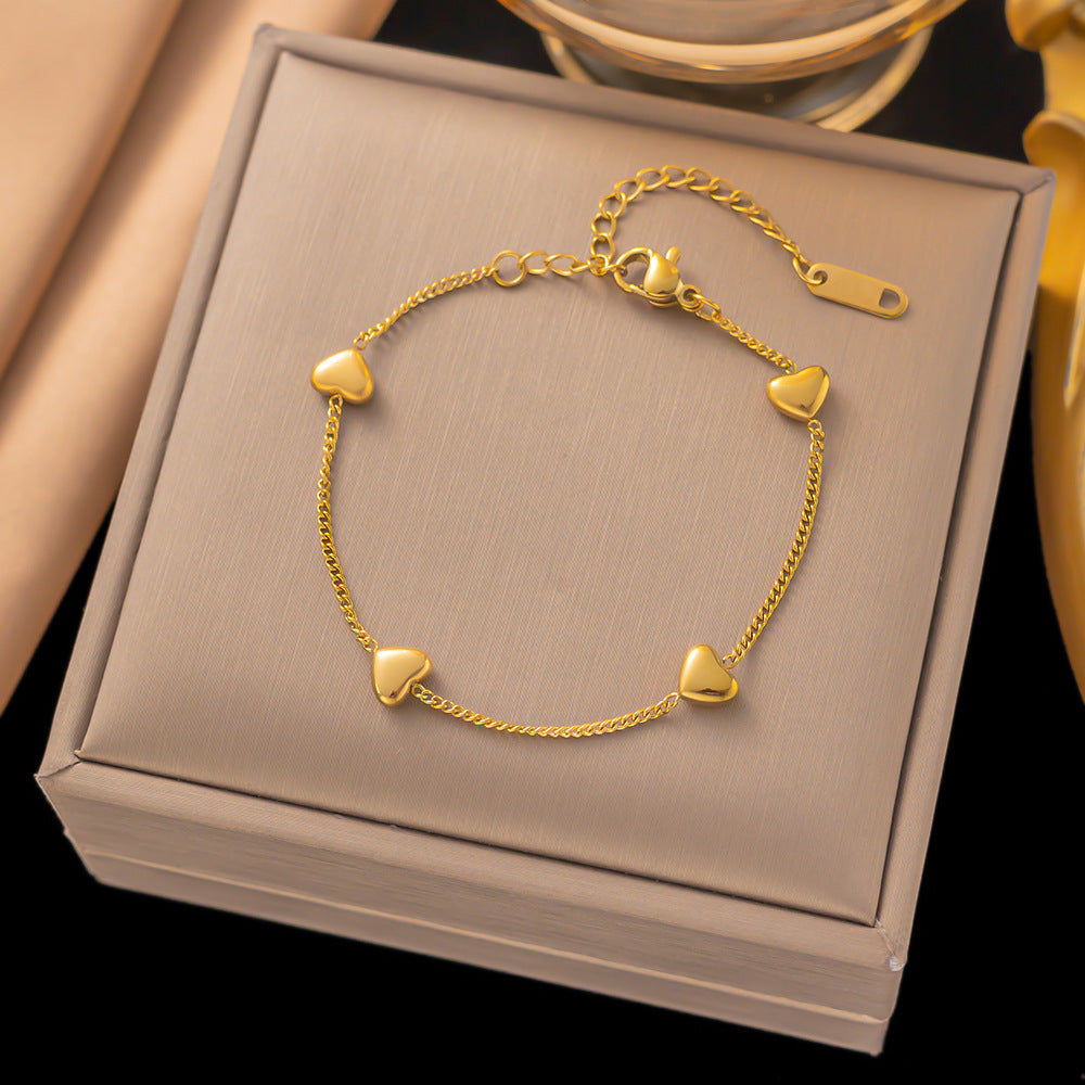 Add a touch of romance and elegance to your jewelry collection with the Sweet Elegance Titanium Steel Necklace & Peach Heart Bracelet. Designed for the modern woman, this set is a beautiful blend of geometry and love-inspired elements, perfect for any occasion.