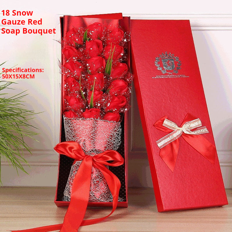 **Rose Soap Bouquet Gift Box β Elegant & Handcrafted πΉ** A beautifully arranged **handmade soap flower bouquet**, available in **Red**, **Pink**, **Blue**, and **Purple**. Presented in a charming **50x15x8cm box**, perfect for gifting or home decor. π