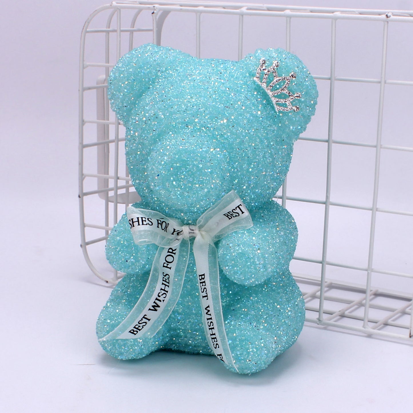 Crystal Diamond Bear – Elegant white crystal bear with a mosaic surface, perfect as a collectible or gift. Securely packed with bubble wrap for safe delivery.
