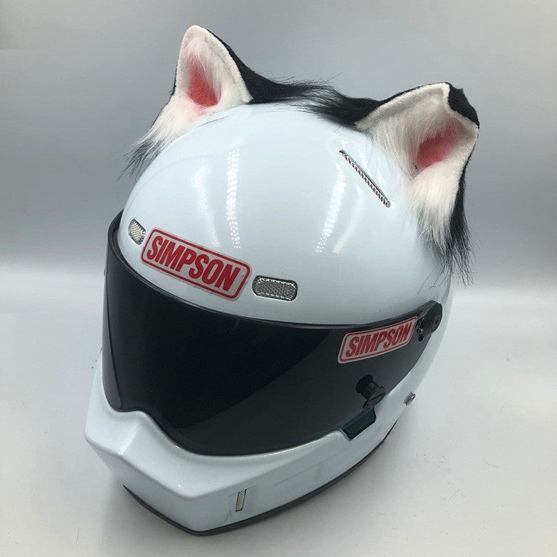 Fun helmet accessory set made of durable ABS material, featuring various animal designs with ears and tails (e.g., fox, wolf, cat, husky, demon bat). Fits helmets with a head circumference of 62cm and above. Helmet not included.