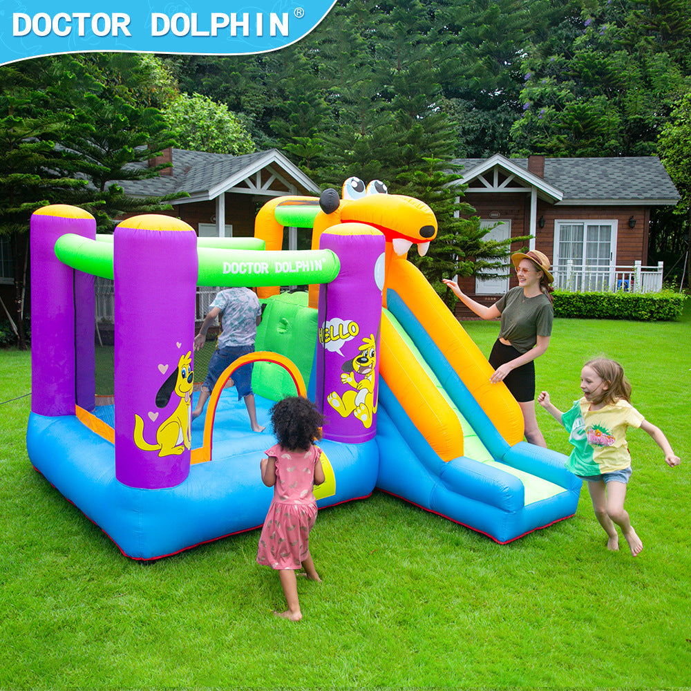 **Children's Inflatable Home Castle – A Fun and Safe Playtime Adventure!** A vibrant, bouncy inflatable play structure measuring 280x270x210cm, designed for kids to jump, slide, and explore. Perfect for amusement parks, malls, supermarkets, and community spaces. Quick to inflate and made from durable materials for safe and exciting play. Includes one inflatable skip bed for endless fun! 🎈🏰✨