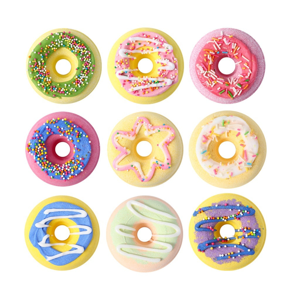 **Donut Explosion Salt Bombs Set – Fun, donut-shaped bath salt bombs for exfoliation, oil control, and a refreshing bath experience. Perfect for all skin types!**