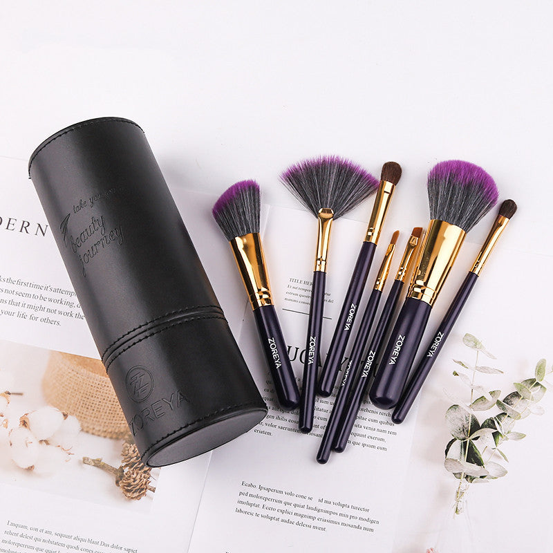 Soft and smooth makeup brush set with artificial fiber bristles and durable aluminum handles. Perfect for daily use and travel-friendly for easy storage and portability.