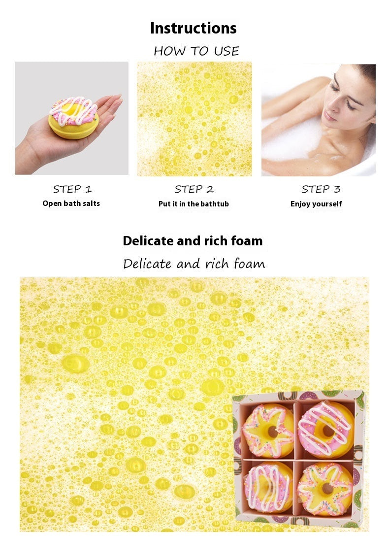 **Donut Explosion Salt Bombs Set – Fun, donut-shaped bath salt bombs for exfoliation, oil control, and a refreshing bath experience. Perfect for all skin types!**