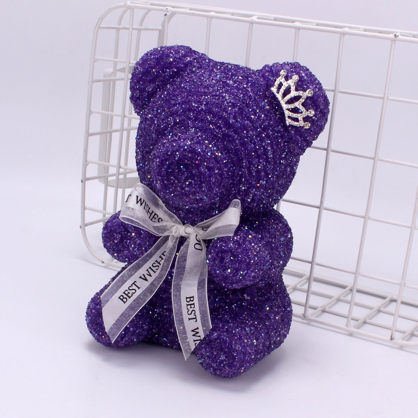 Crystal Diamond Bear – Elegant white crystal bear with a mosaic surface, perfect as a collectible or gift. Securely packed with bubble wrap for safe delivery.