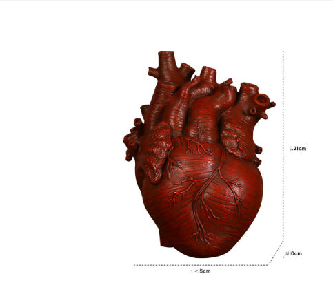 "Art Vase Heart Sculpture β An elegant resin heart sculpture without a base, crafted in American style, perfect for adding a touch of love and sophistication to any room as a decorative ornament."