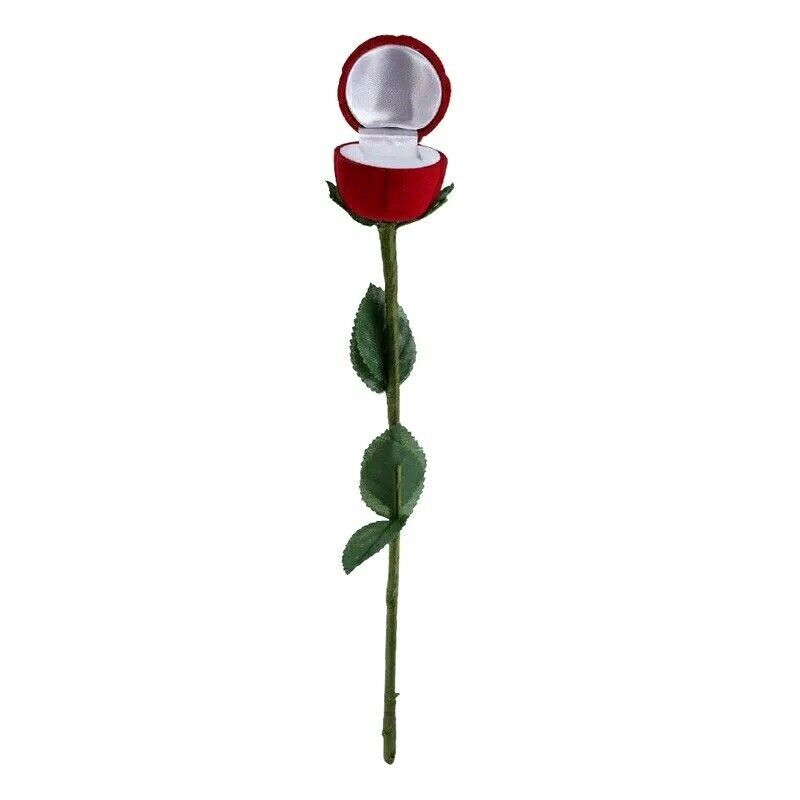 "Red Rose Flower Ring Gift Box β An elegant jewelry box featuring a romantic red rose design, perfect for showcasing rings, cuff links, earrings, and other small jewelry. Ideal for special occasions and thoughtful gifting."