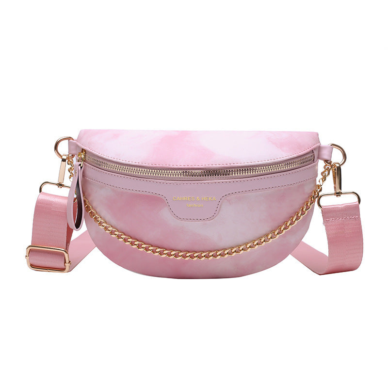 "Cross Body Handbag β A stylish medium-sized bag made from PU material with nylon texture. Available in pink, green, and blue, featuring a zipper closure, internal document bag, and an adjustable 120cm shoulder strap. Perfect for street chic fashion."