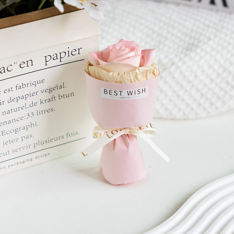 Elegant dried flower bouquet car vent ornament, available in red, pink, champagne, black, and litchi powder roses, adding a stylish and romantic touch to any vehicle.