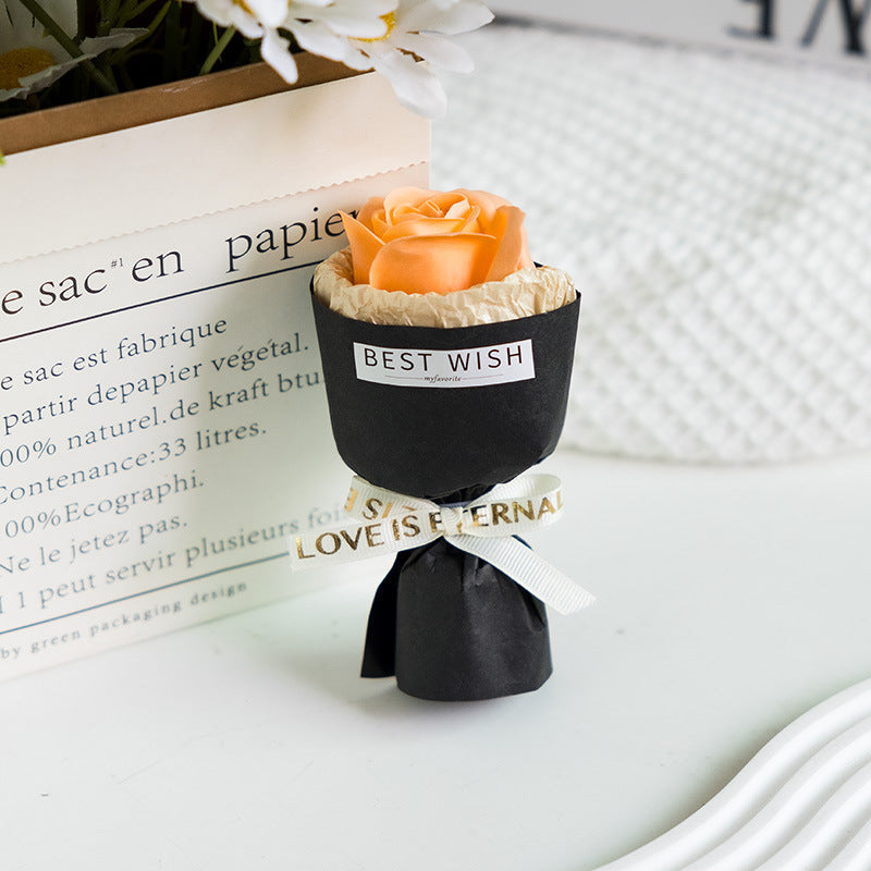 Elegant dried flower bouquet car vent ornament, available in red, pink, champagne, black, and litchi powder roses, adding a stylish and romantic touch to any vehicle.