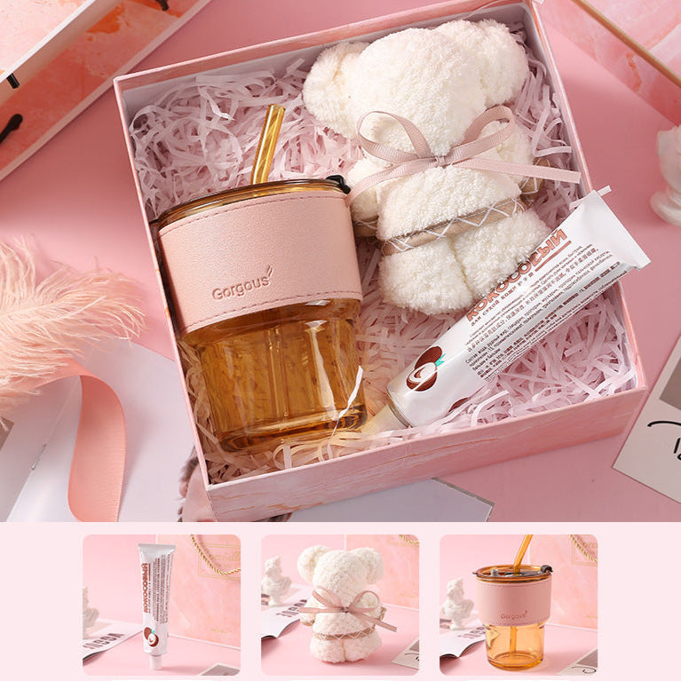 Elegant pink marble gift box set designed for business gifts, corporate events, and holidays, perfect for weddings, birthdays, and special occasions.