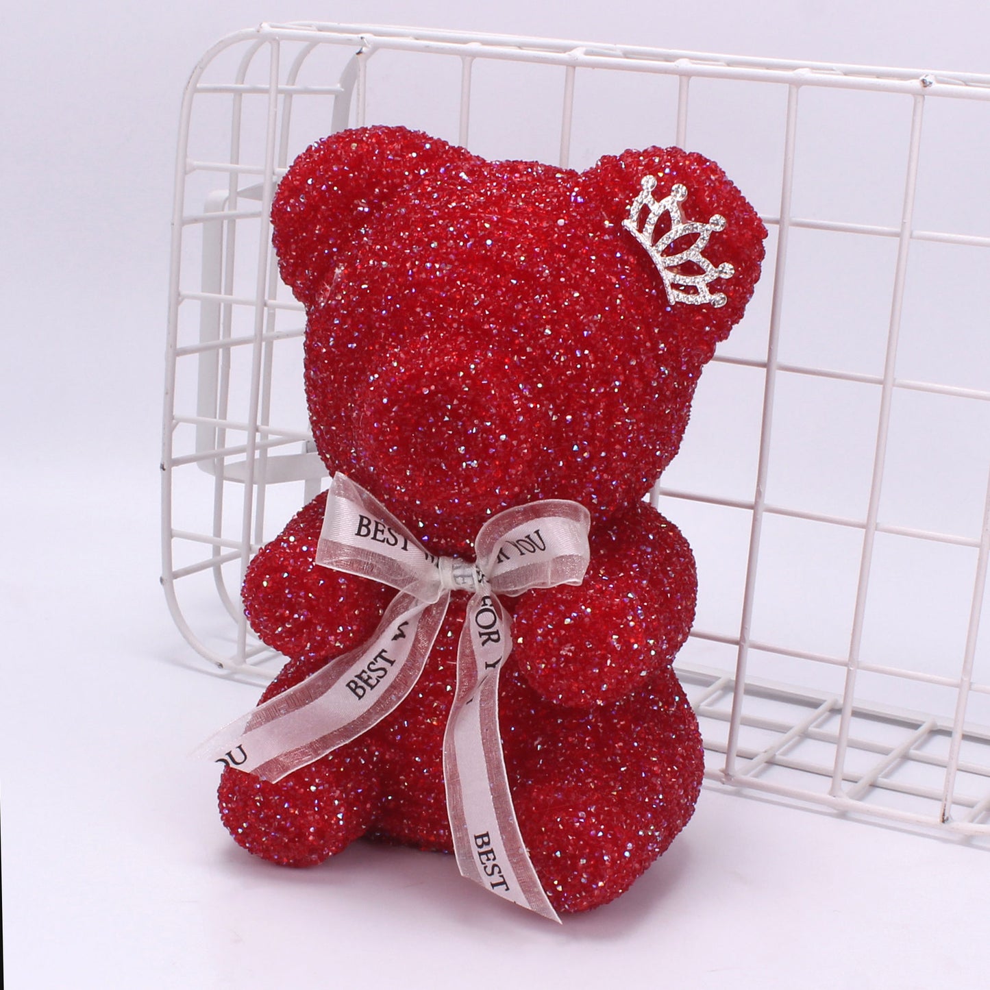 Crystal Diamond Bear – Elegant white crystal bear with a mosaic surface, perfect as a collectible or gift. Securely packed with bubble wrap for safe delivery.