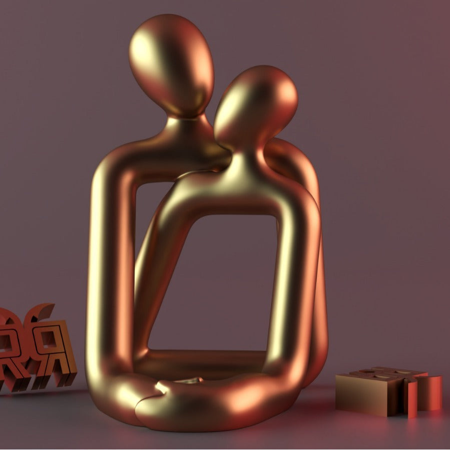 **Heartwarming Loving Couple Statue – A Beautiful Symbol of Love ❤️** A stylish, modern design crafted from **high-quality plastic and resin**. Available in **Milky White** and **Gold**, it makes the perfect **festival gift** for couples. Ideal for weddings, anniversaries, or simply celebrating love. Adds an elegant, minimalist touch to any space. 🌟