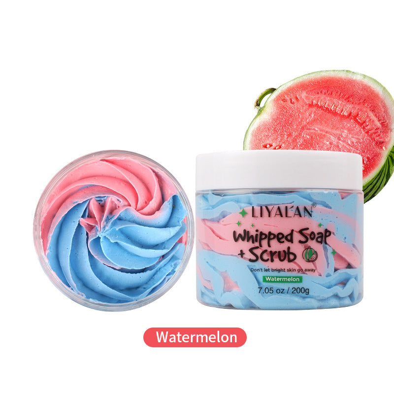 **Coconut Mango Bath Scrub – Exfoliating and moisturizing scrub with a tropical coconut mango scent, suitable for all skin types. Perfect for a refreshing skin care routine.**