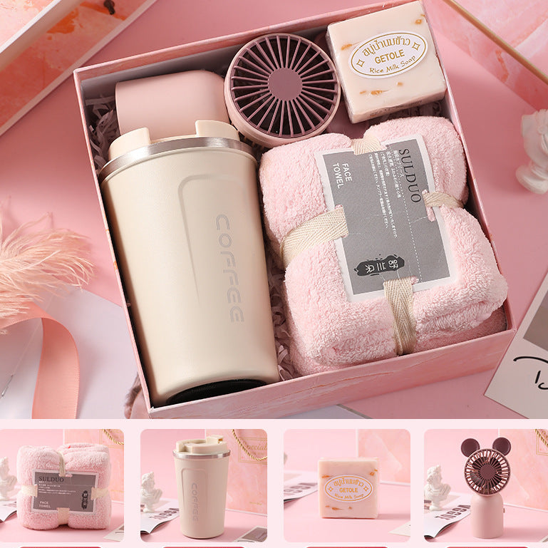 Elegant pink marble gift box set designed for business gifts, corporate events, and holidays, perfect for weddings, birthdays, and special occasions.