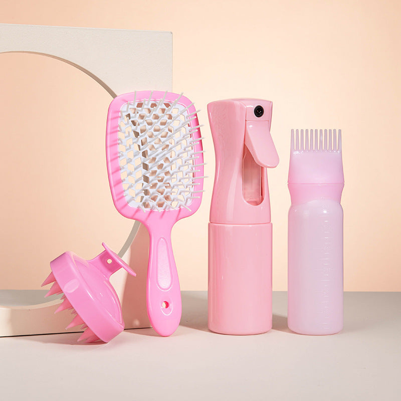 Elegant Hair Care Women's Gift Box featuring a high-quality plastic comb, available in purple, black, and pink. Perfect for daily styling and gifting.
