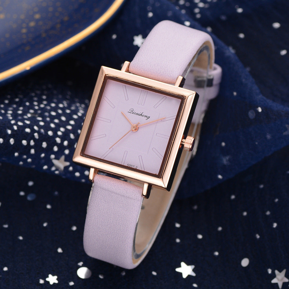 **Ladies Simple Pure Color Watch – Elegant & Functional**
A sleek and stylish **28mm quartz watch** with a **spiral crown** and **ordinary glass mirror**. Features a **chronograph function** and a **pin buckle clasp** for a secure fit. Available in a variety of colors: **white, purple, green, blue, black, pink, and brown**. Ideal for adding a simple, elegant touch to any outfit.