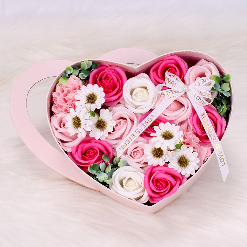 Luxurious soap store gift set for women, featuring an assortment of handcrafted soaps in various scents, beautifully packaged with a decorative bow