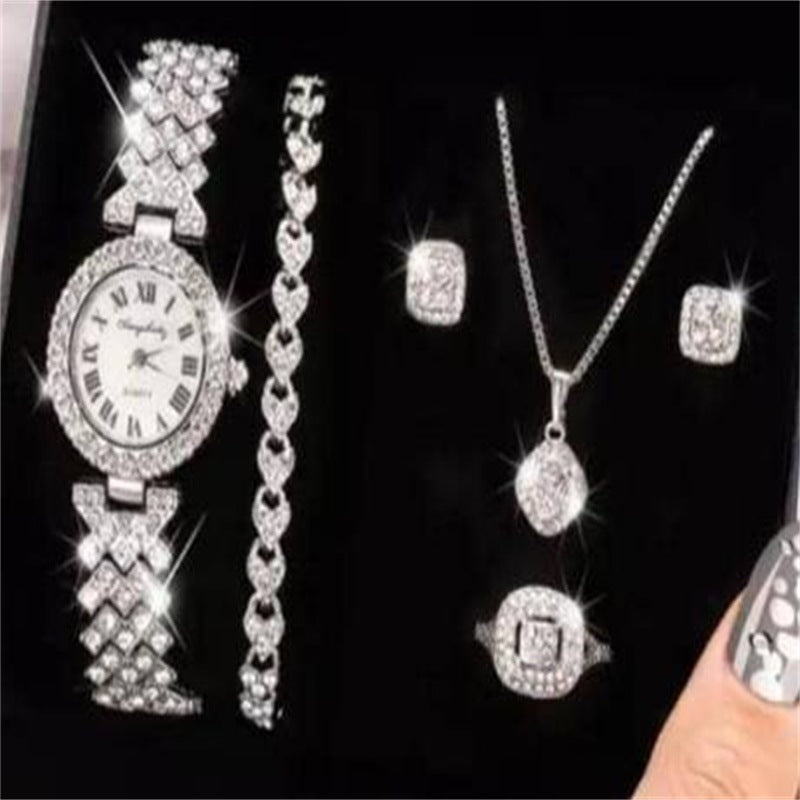 Diamond luxury bracelet watch set, a perfect blend of timeless elegance and sparkling sophistication for any occasion. #DiamondWatch #LuxuryBracelet #TimelessElegance #LuxurySet #SparklingJewelry #ElegantAccessories #LuxuryTimepiece #ChicStyle